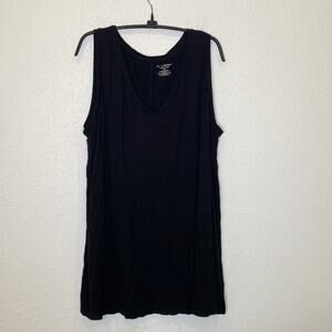 Lane Bryant Black V-Neck Swing Tank Top Sleeveless Sz 22/24 Stretchy Casual